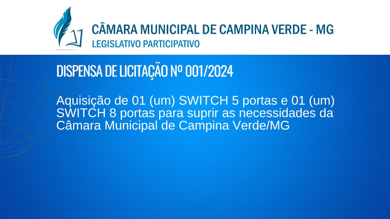 AVISO DE DISPENSA DE LICITAÇÃO N° 001/2024