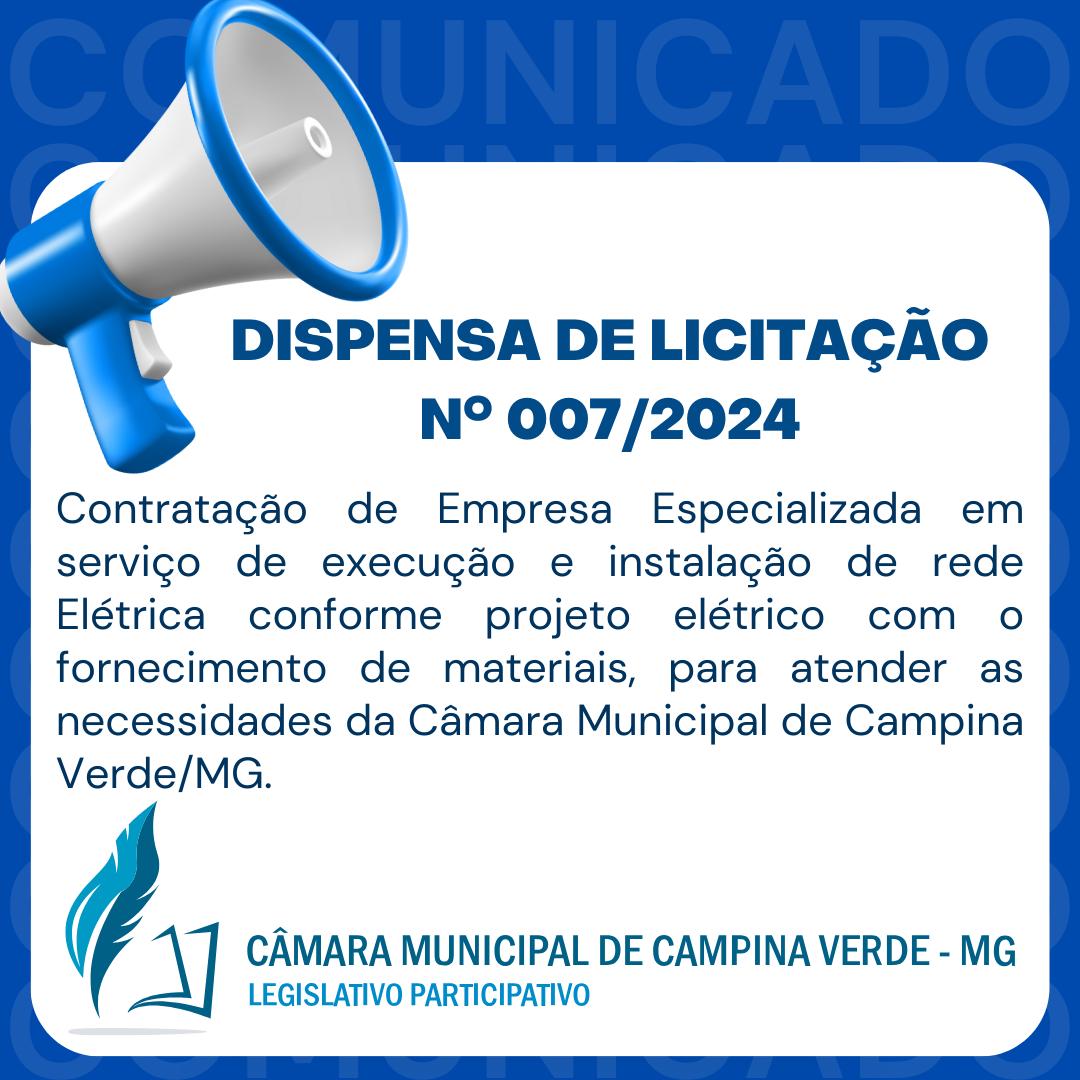 AVISO DE DISPENSA DE LICITAÇÃO N° 007/2024