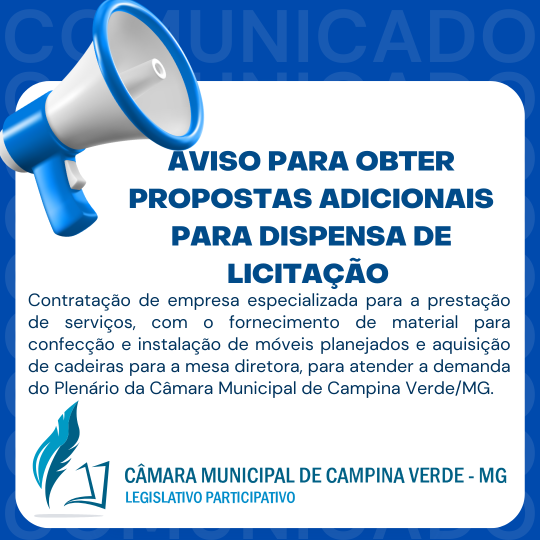 AVISO PARA OBTER PROPOSTAS ADICIONAIS - PARA DISPENSA DE LICITAÇÃO