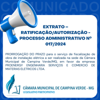 EXTRATO – RATIFICAÇÃO/AUTORIZAÇÃO - PROCESSO ADMINISTRATIVO Nº. 017/2024